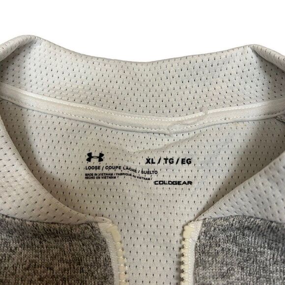 Under Armour Jacket WMNS XL Grey Threadborne‎ Bomber Full Zip Two Tone Athletic - Picture 5 of 8